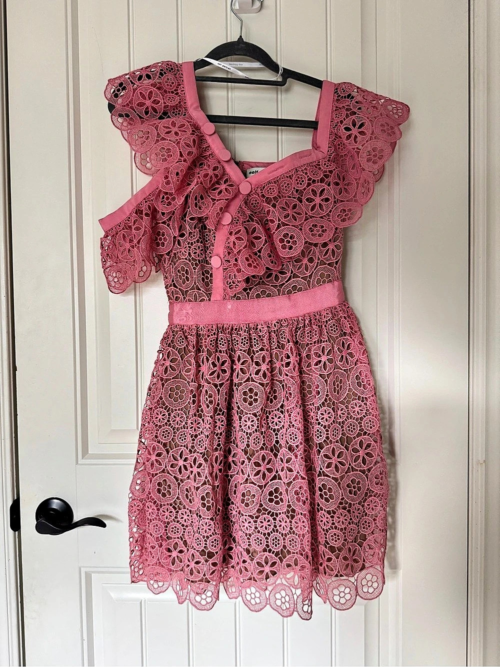 self-portrait Pink Guipure Lace Mini Dress Size 2